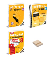 Lgs 8. Sınıf Türkçe ve Paragraf Atölyem-Defterim 3lü Set + Telefon Standı