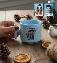Kişiye Özel Karikatürlü Bordo Mavi Taraftar Sevgiliye Hediye T Pastel Kupa Sevgililer Günü Hediyesi