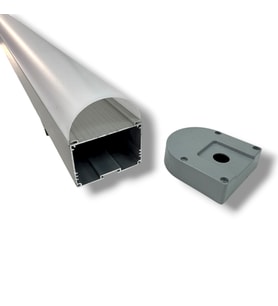 LED Kanal Profil Aluminyum 56x41mm sıva üstü Etanj Su Geçirmez Kasa 1 Metre 7895 Pleksi Kapak Yan Kapaklı Metal Tutucu