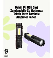 2000 Lümen Led El Feneri - Suya Dayanıklı, Odaklı, Klipsli