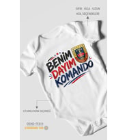 Benim Dayım Komando! Kısa Kollu Bebek Body %100 Pamuk