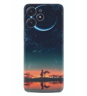 Xiaomi Poco M6 Pro 5G Kılıf Silikon Desen Özel Seri Ay ve Kız 1720