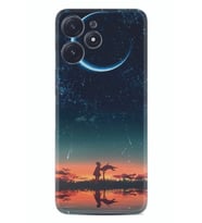 Xiaomi Poco M6 Pro 5G Kılıf Silikon Desen Özel Seri Ay ve Kız 1720