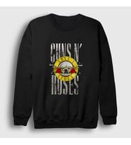Presmono Unisex Siyah Bullet Guns N' Roses Sweatshirt 56406tt