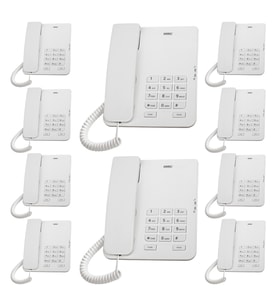 Karel TM140 Analog Masaüstü Kablolu Telefon 10'lu Fırsat Paketi Beyaz