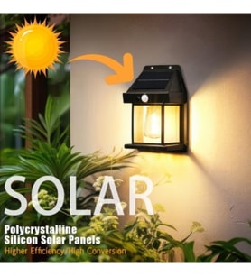 Solar Rustik Ampullü Duvar Lambası - Gün Işığı
