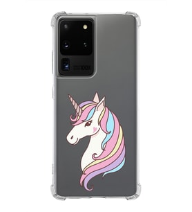 Samsung Galaxy S20 Ultra  Köşe Korumalı Antişok Kapak Unicorn Tasarımlı Şeffaf Silikon Kılıf