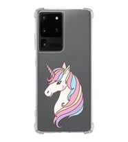 Samsung Galaxy S20 Ultra  Köşe Korumalı Antişok Kapak Unicorn Tasarımlı Şeffaf Silikon Kılıf