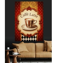 Caffe Latte Kahve Posteri Dekoratif Kanvas - Mdf Ahşap Tablo