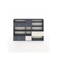 Arges Dolap 13 Raflı 3 Çekmeceli 5 Kapaklı 220x30x163 Antrasit-Antrasit/Aytaşı