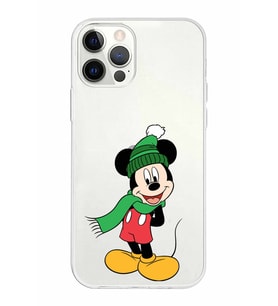 Apple iPhone 12 ProMax Uyumlu Kapak Mickey Mouse Tasarımlı Şeffaf Silikon Kılıf