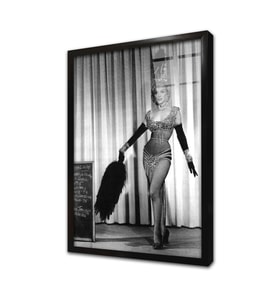 Siyah Beyaz Marilyn Monroe Çerçeveli Cam Tablo