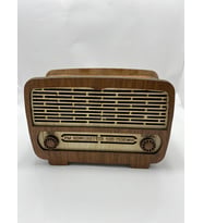 NOSTALJİK RADYO GÖRÜNÜMLÜ AHŞAP KUMBARA
