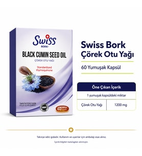 Swiss Bork Black Cumin Seed Oil Çörek Otu Yağı 60 Yumuşak Kapsül