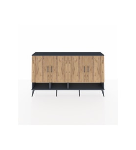 Arges Konsol 6 Raflı 4 Kapaklı 176x30x99 Antrasit-Çam