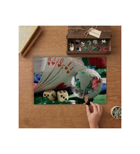 İskambil Kağıtları Tasarımı 240 parça Ahşap Puzzle Ahşap Kutuda MP11377