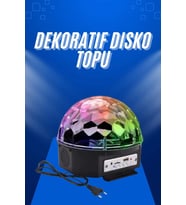 Küre Disko Topu Müzik Çalar Renkli Lazer Işıklı Bluetooth Disko Parti Işığı Kumandalı