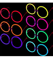 Glow Parti Gözlüğü Glow Partisi Yuvarlak Şekilli Fosforlu Gözlük 6 Adet