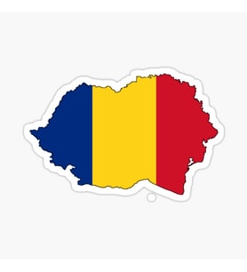 Romanya Bayrağı Harita Sticker Yapıştırma Etiket 19CM