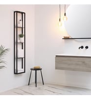 Firuze Metal Banyo, Mutfak ve Antre Duvar Rafı Siyah