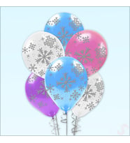 Kar Taneleri Baskılı Pastel Balon, 30cm x 8 Adet