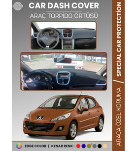 PEUGEOT 207 (2007-2012) Torpido Örtüsü Ön Göğüs Koruma Torpido Koruma Birebir Uyum Kaymaz Özel Kesim