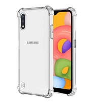 Samsung Galaxy A01 Shock Absorbing Darbe Emicili Şeffaf Silikon Kılıf