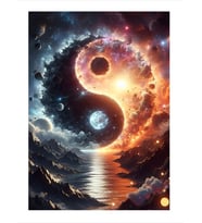 Ying Yang Denge Dekoratif ahşap Tablo