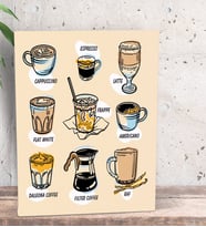 BK Gift Coffe Tasarımlı Dekoratif Mini Kanvas Tablo 15x20cm-23