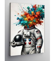 Kanvas Tablo Patlayan Astronot Figürü