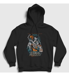 Presmono Unisex Siyah Poster Wednesday Addams Family Addams Ailesi Kapüşonlu Sweatshirt 365961tt