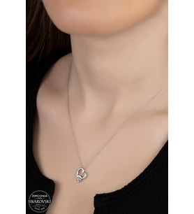 Union Swarovski Zirconia Kadın Kalp Gözü Gümüş Kolye