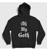 Presmono Unisex Beyaz Oh My Goth Kapüşonlu Sweatshirt 523700tt (Siyah)