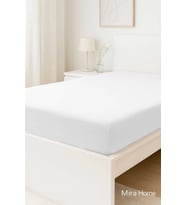 Çift Kişilik Düz Penye %100 Pamuklu Lastikli Çarşaf 200X200 Cm Battal Boy Newsheet Beyaz