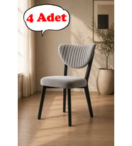 4 Adet Elma Sandalye Modern Kadife Kapitone Sırtlı Mutfak Yemek Odası Balkon Kafe Sandalyesi 85 Cm