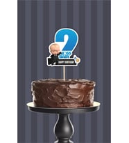 Patron Bebek Boss Baby Teması 2 Yaşında (iki) Pasta Süsü *Kalın Kağıt