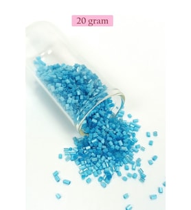 Kesme Cam Boncuk 2mm - 20 Gram - Mat Mavi -BNC338