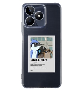 Realme C53 Uyumlu Regular Show Mordecai ve Rigby Desenli Şeffaf Telefon Kılıfı