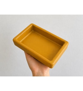Dikdörtgen Model Beton Kedi Köpek Mama ve Su Kabı 18 x 10,5 x 4,5 cm - Bronz