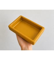 Dikdörtgen Model Beton Kedi Köpek Mama ve Su Kabı 18 x 10,5 x 4,5 cm - Bronz