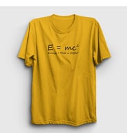 Presmono Unisex Sarı Energy Milk Coffee Science Albert Einstein T-Shirt 332533tt (Sarı)