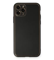 Pilelistore   iPhone 11 Pro Max Kılıf Coco Deri Silikon Kapak - Siyah