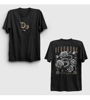 Presmono Unisex Siyah Venomous Snake Sırt Baskılı T-Shirt 518257tt
