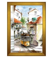 Manzara Temalı Kanvas Tablo 80 x 110 cm Gold Çerçeve