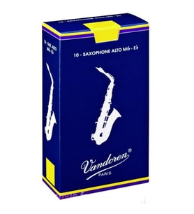 Vandoren Sr212 Traditional Alto Saksafon Kamışı No: 2.0 (eğitim/profesyonel) - 10'lu Kutu  Mavi Kutu Serisi, Zengin Harmonikler, Her Registerda Kolay Tepki Ve Saf Ton  Uyum: Tüm Standart Alto Saksafon Bekleri
