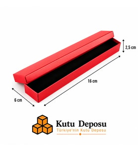 6x16x2,5 cm Tam Kapaklı Kolye ve Tesbih Kutusu - Kırmızı (DEMONTE) (50 ADET)