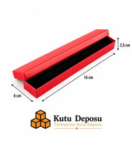 6x16x2,5 cm Tam Kapaklı Kolye ve Tesbih Kutusu - Kırmızı (DEMONTE) (50 ADET)