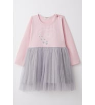 Breeze Kız Çocuk Uzun Kollu Elbise Yazı Baskılı Kalpli 1.5-5 Yaş, Pembe