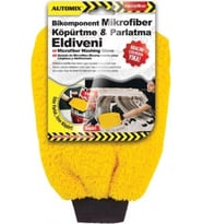 Bikomponent Mikrofiber Köpürtme ve Parlatma Eldiveni Sarı