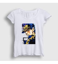 Presmono Kadın Beyaz Jotaro Kujo V2 Anime Jojo T-Shirt 322363tt